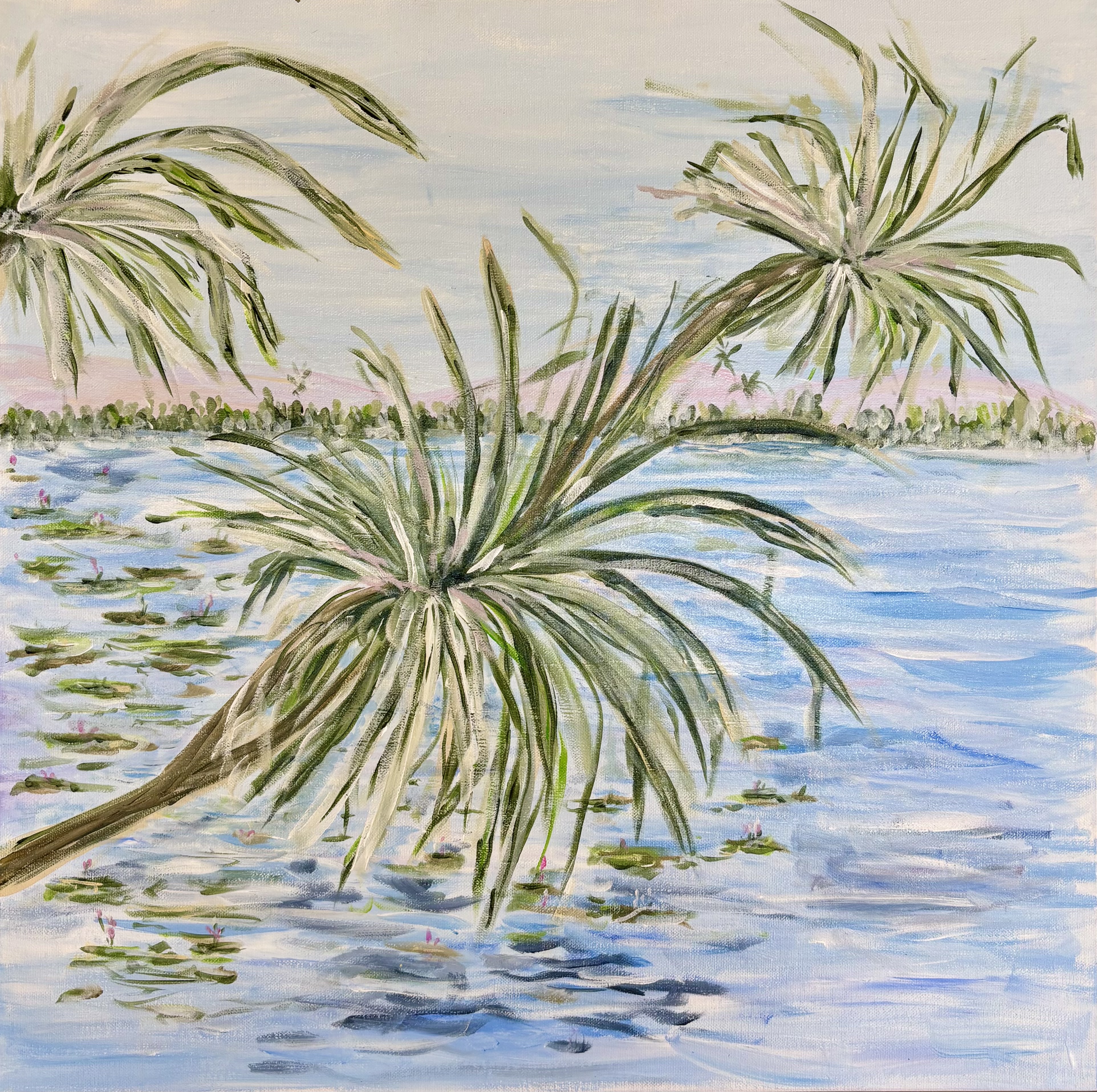 Pastel wetland painting