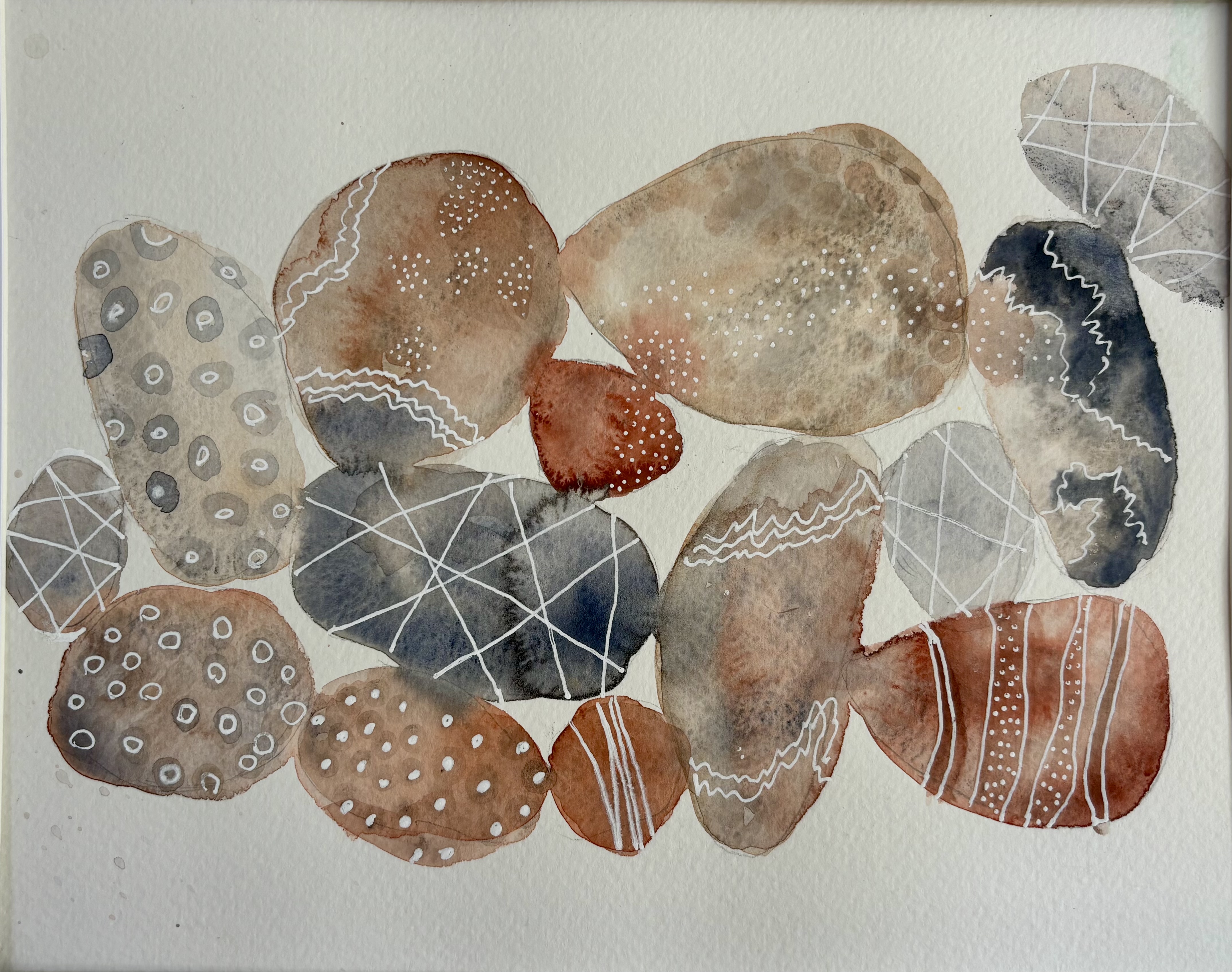 Earth toned abstract watercolour forms