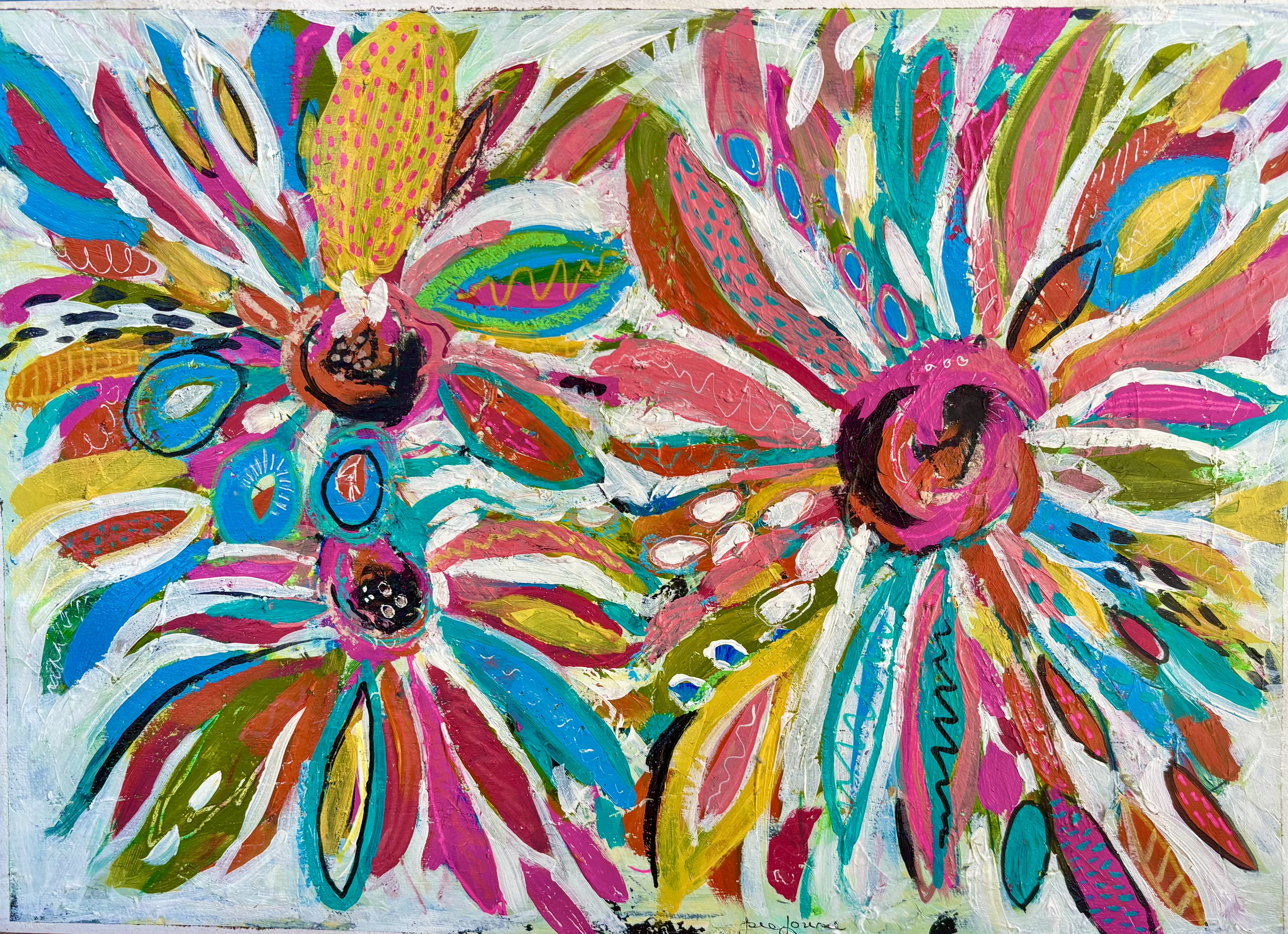 Bright energetic abstract painting