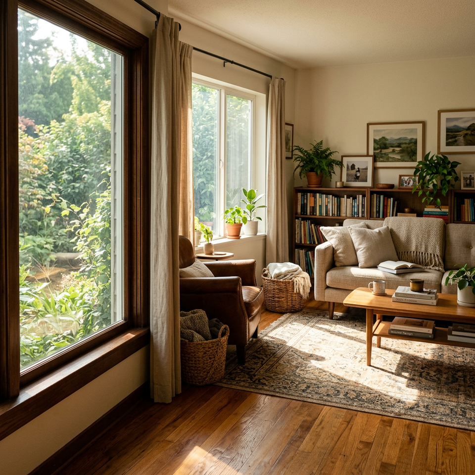 Modern home with tinted windows reducing heat and glare