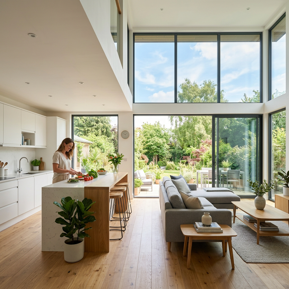 Stylish suburban home with residential privacy window film